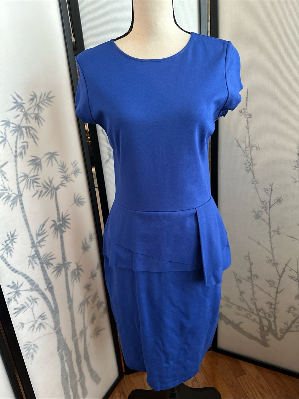 love...ady Cobalt Blue Peplum Midi Dress